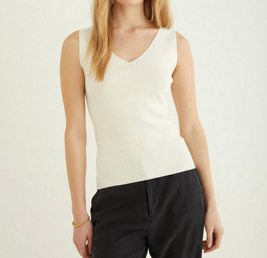 Ribbed V-Neck Knit Tank