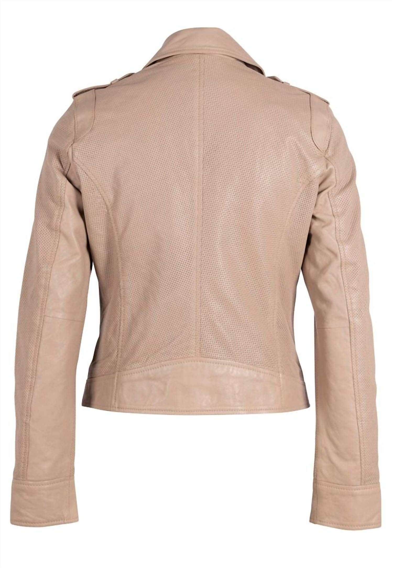 MAURITIUS Sinta Leather Jacket in sand - women's jacket - view 6