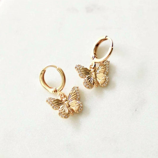 Katie Waltman - Butterfly Huggie Hoop Earrings