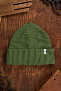 Upstate Stock Unisex Recycled Cotton Watch Cap Beanie in ulota moss green - men's hat - alternate view