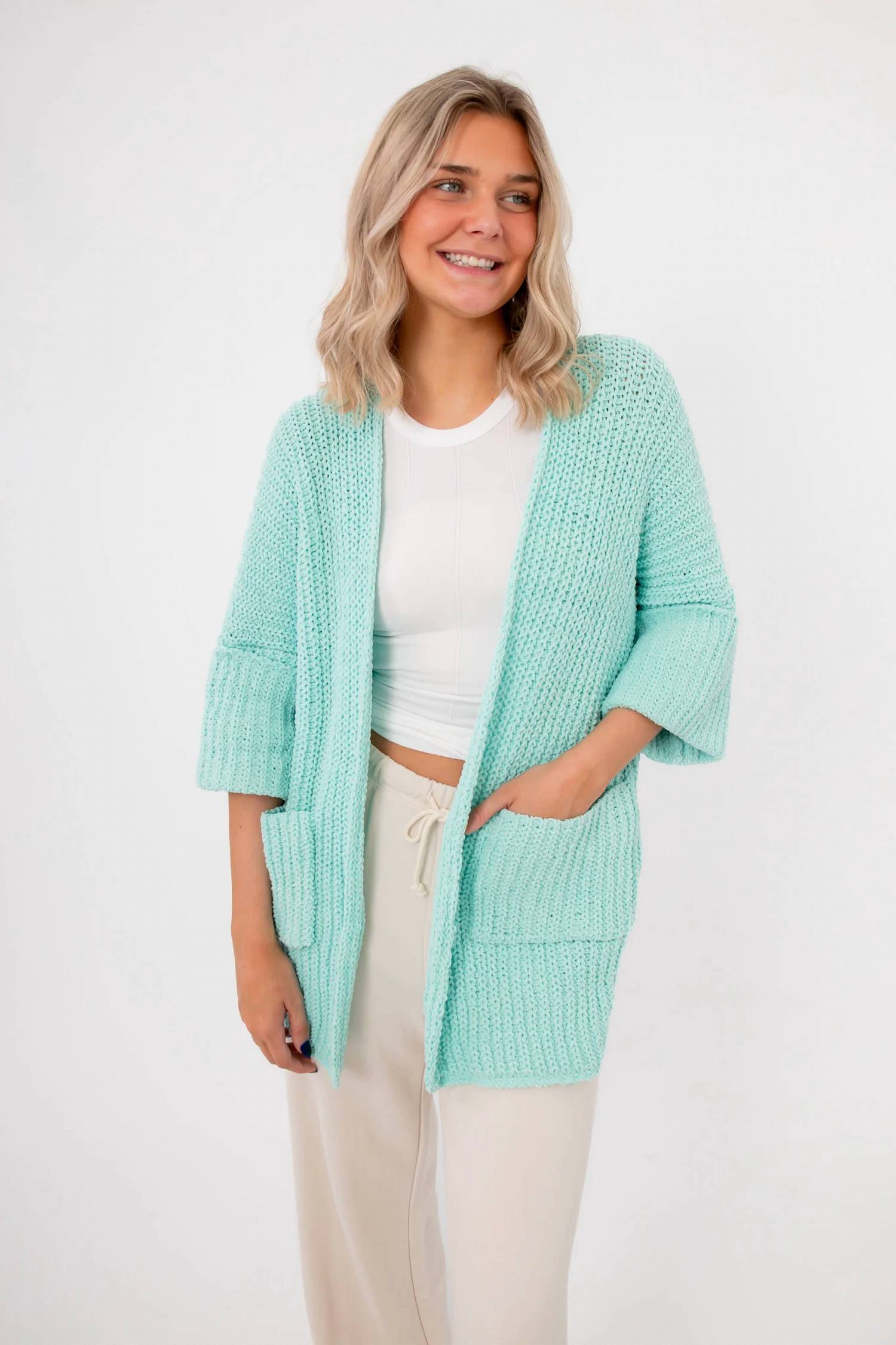 Pol - Sorbet Chenille Slouch Cardigan