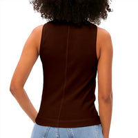 Michael Stars Chiara Tank in espresso - women's tank top - detail view