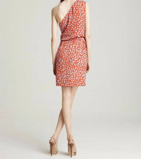 Diane Von Furstenberg - Agatha Silk One Shoulder Faux Wrap Dress