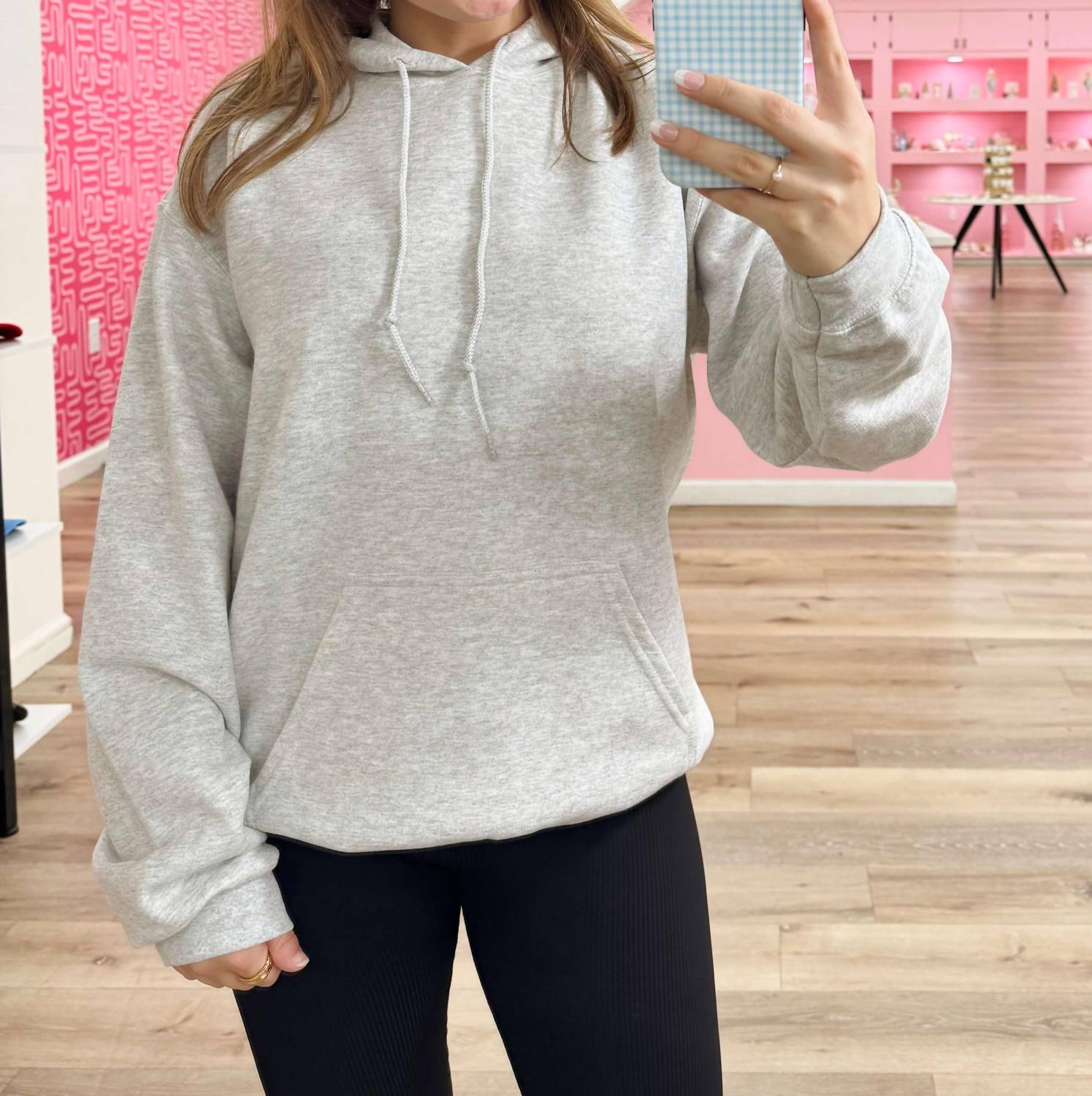 Distressed Vintage Couture Tis The Season To Know The Reason Hoodie in gray red - women's top