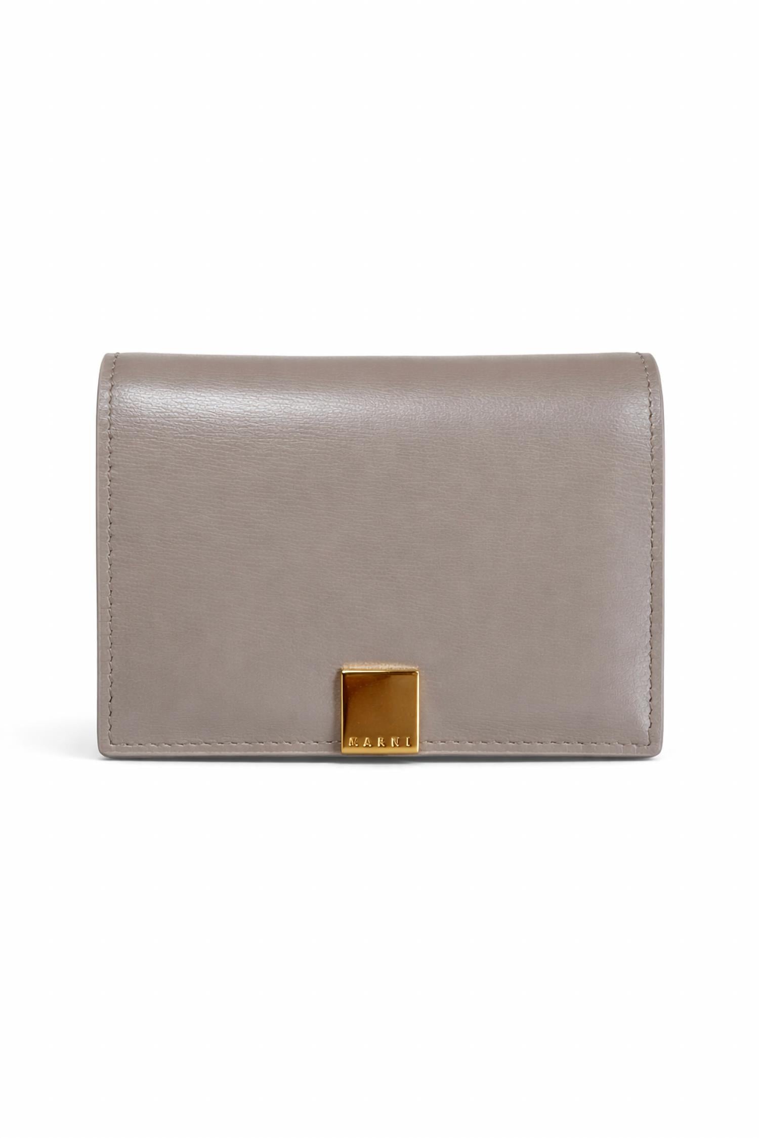 MARNI Women's Prisma Folded Leather Wallet in cork beige - women's bag
