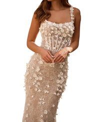 Sherri Hill - Fitted 3d Flower Lace Prom Dress