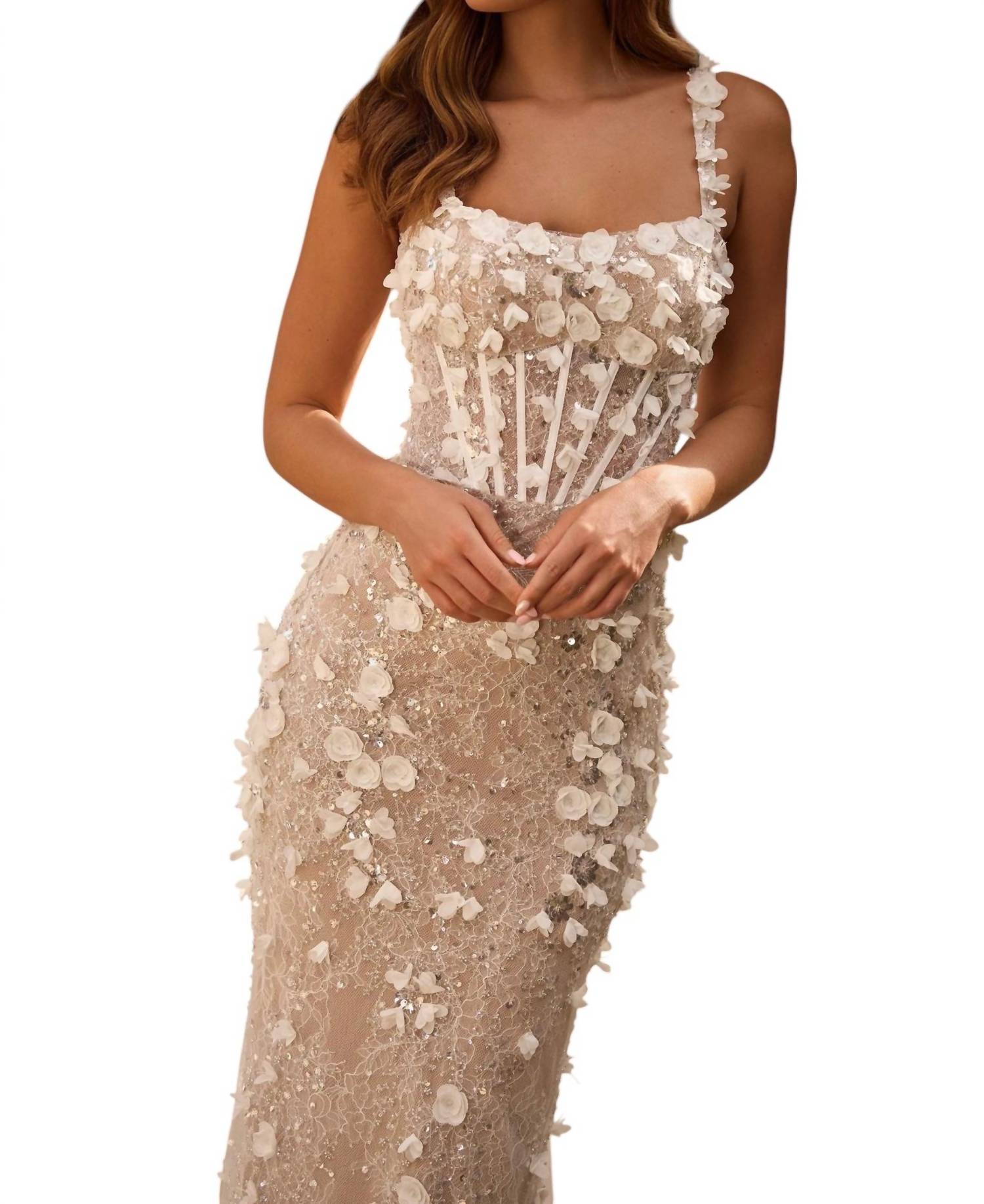 Sherri Hill - Fitted 3d Flower Lace Prom Dress