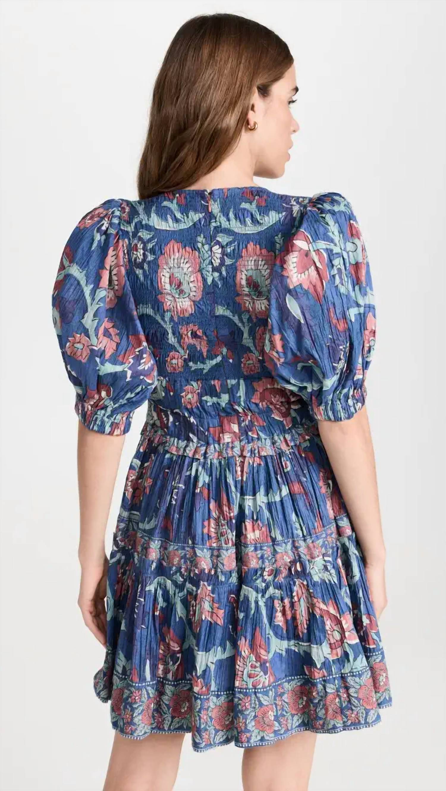 Sea - Rory Print Puff Sleeve Mini Dress
