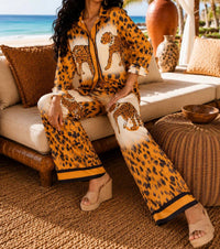 Little Secret Of Mine - Animal Print Wide Leg Pant Set