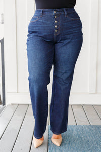 Judy Blue - High Rise Button-Fly Straight Jeans