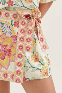 Entro - Botanical Print Wrap Front Skort