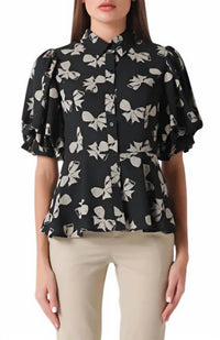 Gracia - Peplum Hem Blouse