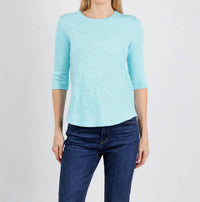Elliott Lauren - Caroline Crewneck Tee With Rib Sleeve And Gusset