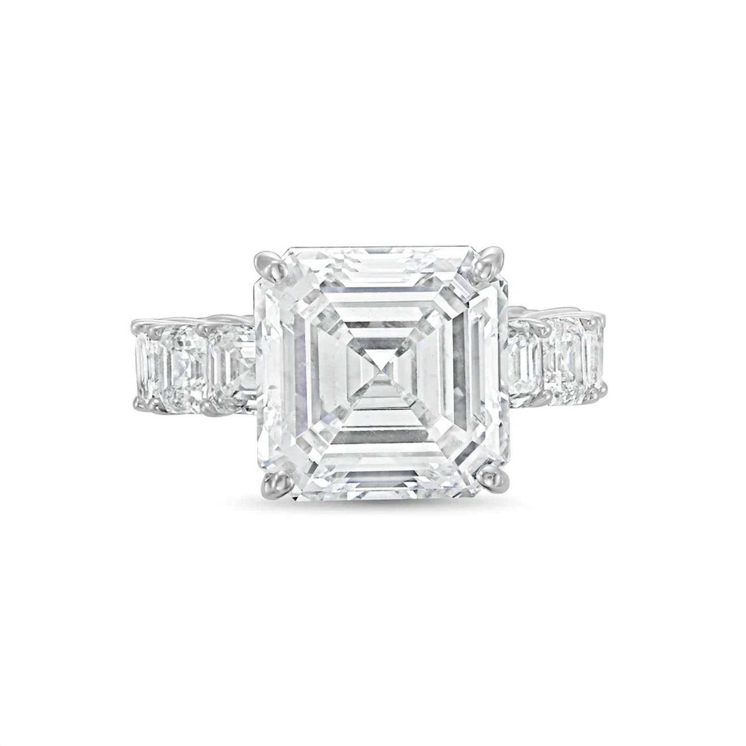 Diana M Jewels - Women's Asscher Lab-Grown Diamond Engagement Ring (10.00 Ct) - Bold