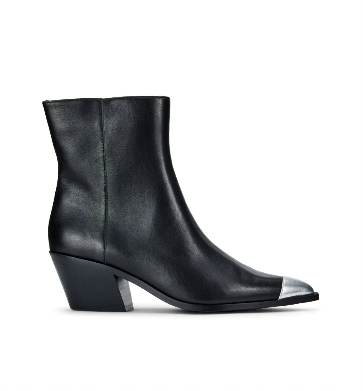 Yosi Samra - Women's Ankle Boot With Silver Tip