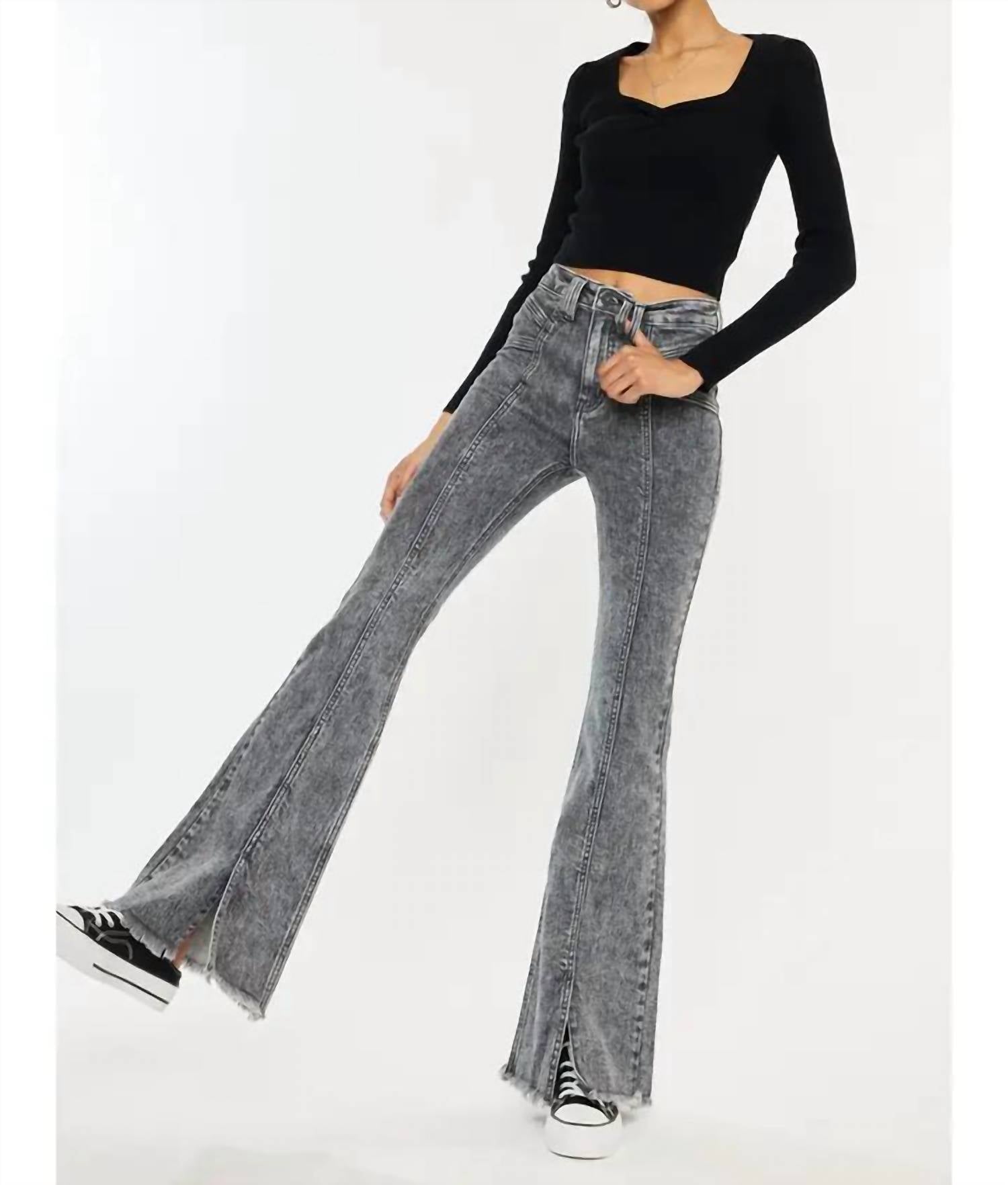 Kancan - Reya High Rise Flare Jeans