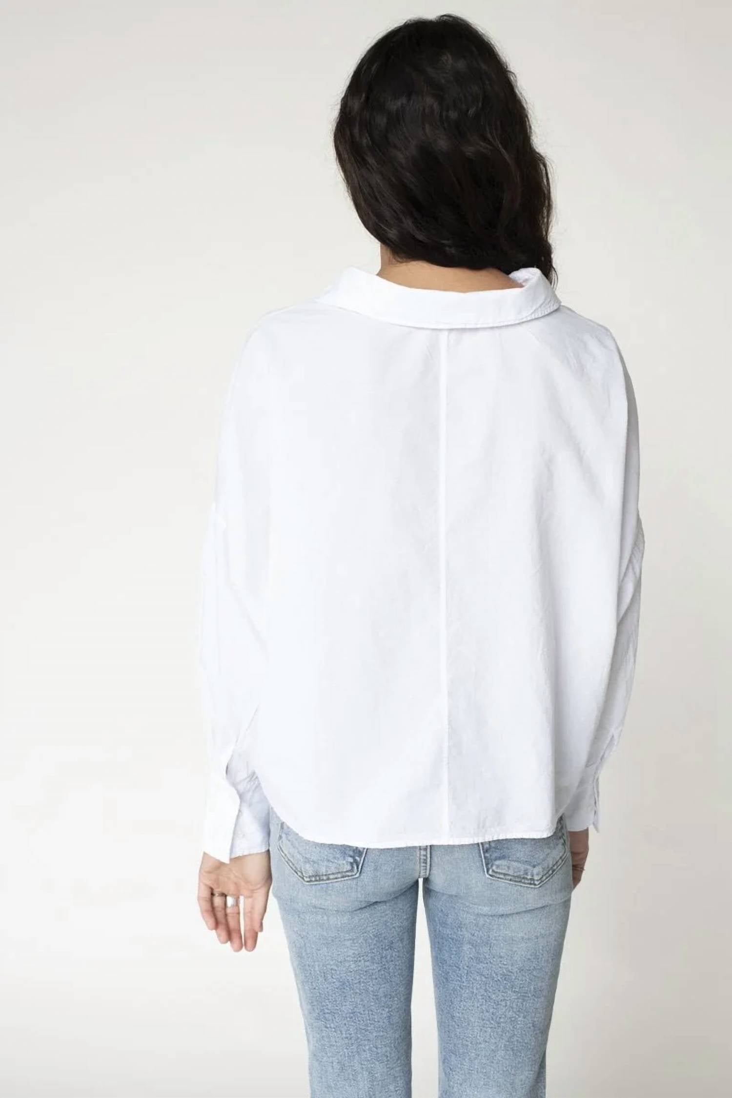 Stateside - Poplin Long Sleeve Front Twist Shirt