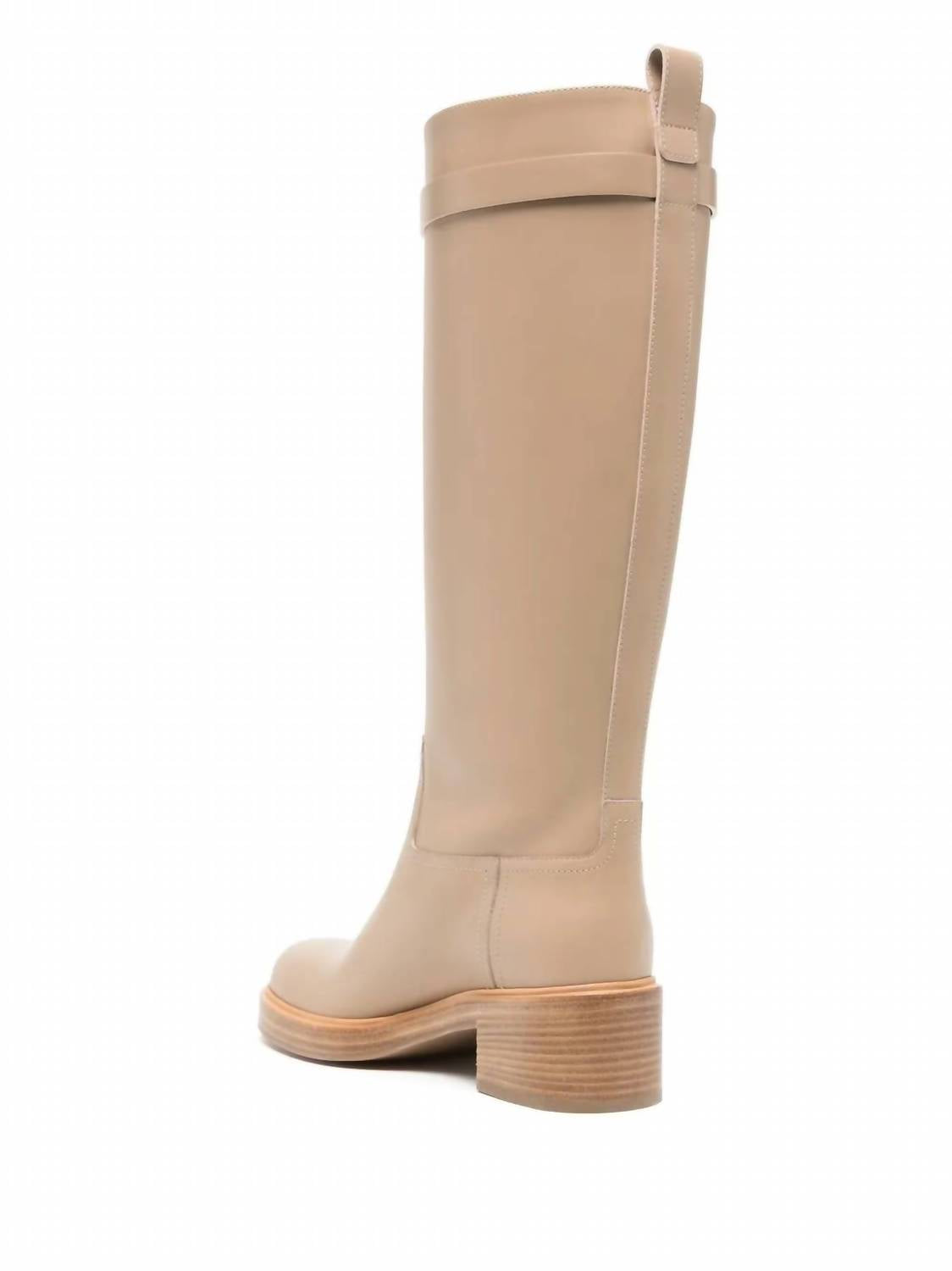 Salvatore Ferragamo Women's Ornament Square Gancini Boot in beige khaki - women's shoe - alternate view
