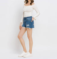 Vervet By Flying Monkey - High Rise Distressed Shorts