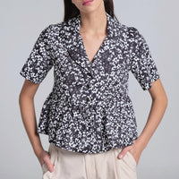 Kika Vargas - Mattie Short-sleeve Peplum Blouse