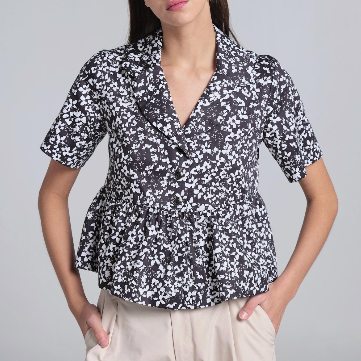 Kika Vargas - Mattie Short-sleeve Peplum Blouse