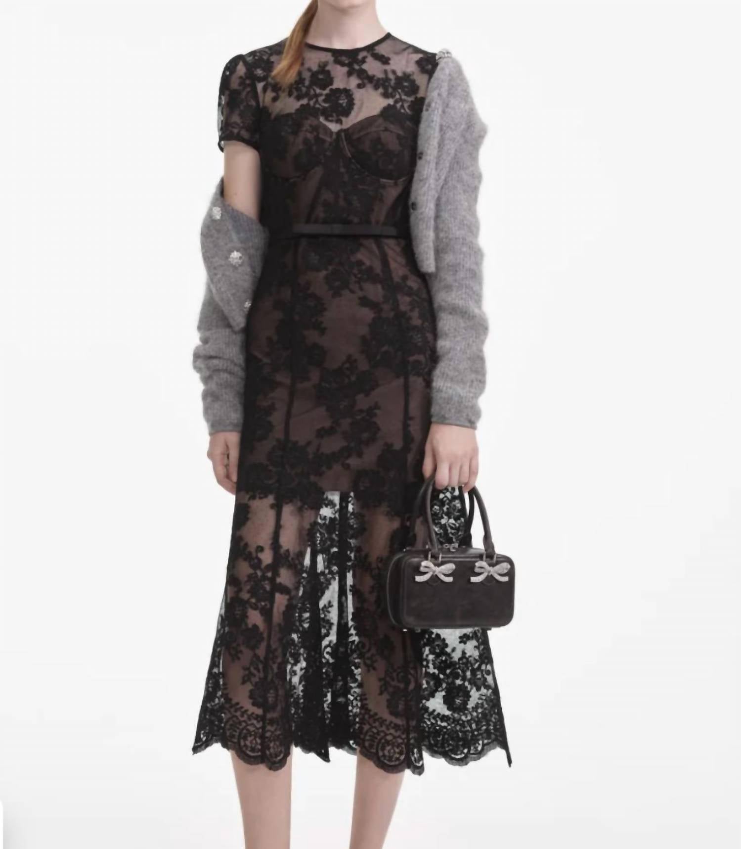 Self-Portrait - Lace Bustier Dress