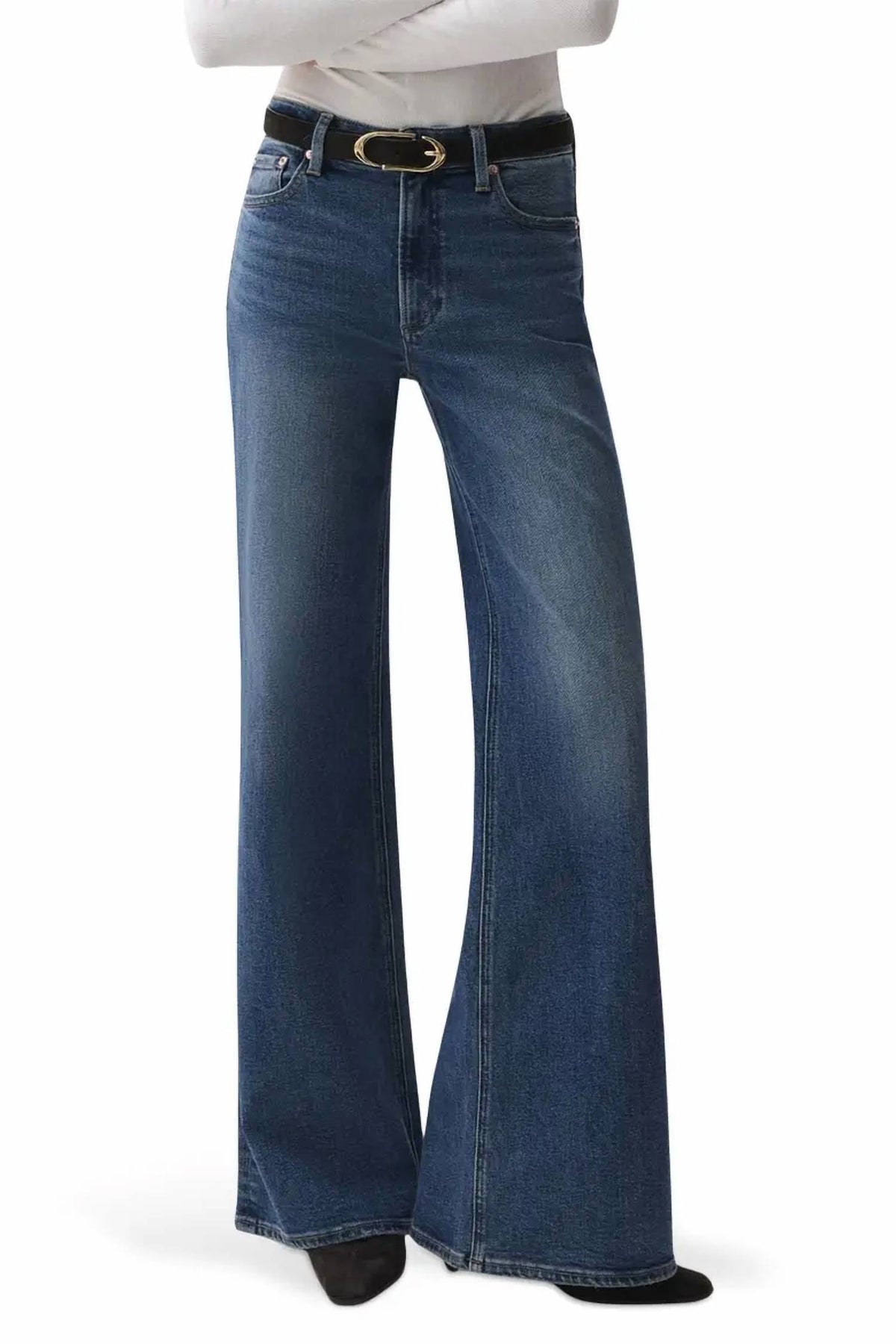 Pistola - Vivian Mid Rise Wide Leg Jeans