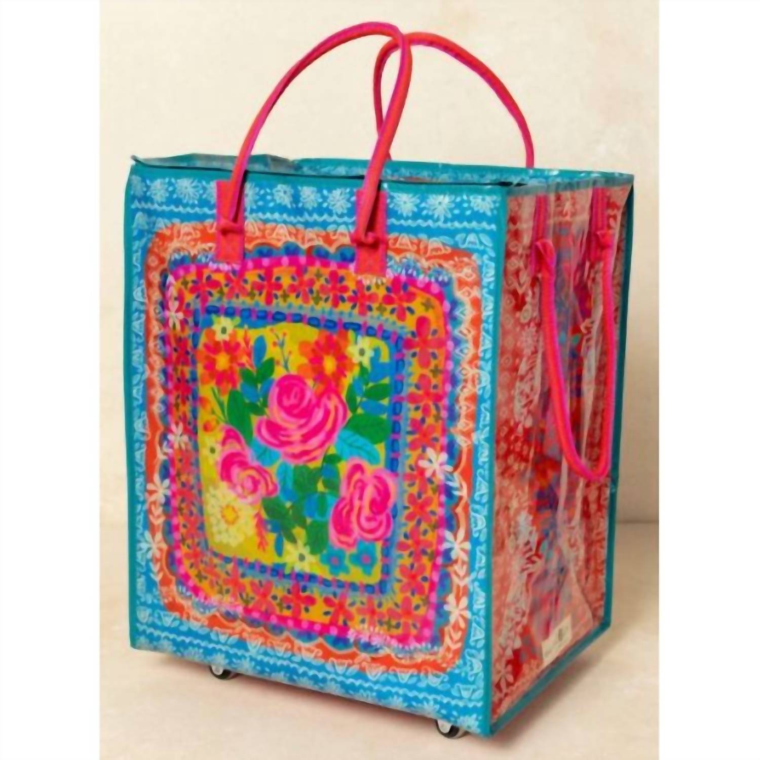 Natural Life - Rolling Floral Tote Bag With Wheels
