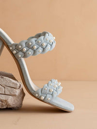 OASIS SOCIETY Women's Parisa Braided Pearl Heeled Sandals in denim - women's heels - alternate view