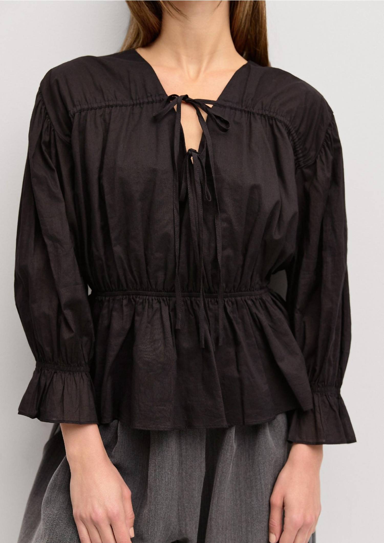 MOD REF Selina Top in black - women's blouse - view 4