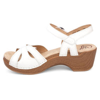 dansko Women's Season Full Grain Sandal in white - women's sandal - detail view