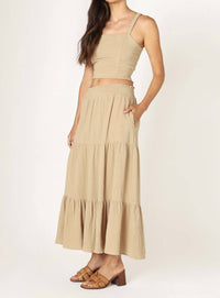 Dex - Textured Pull On Midi Skirt