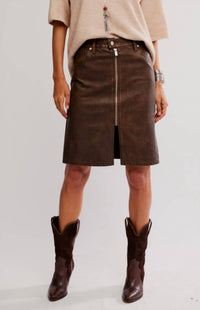 Free People Sycamore Vegan Midi Skirt in rusty 3 - women's skirt