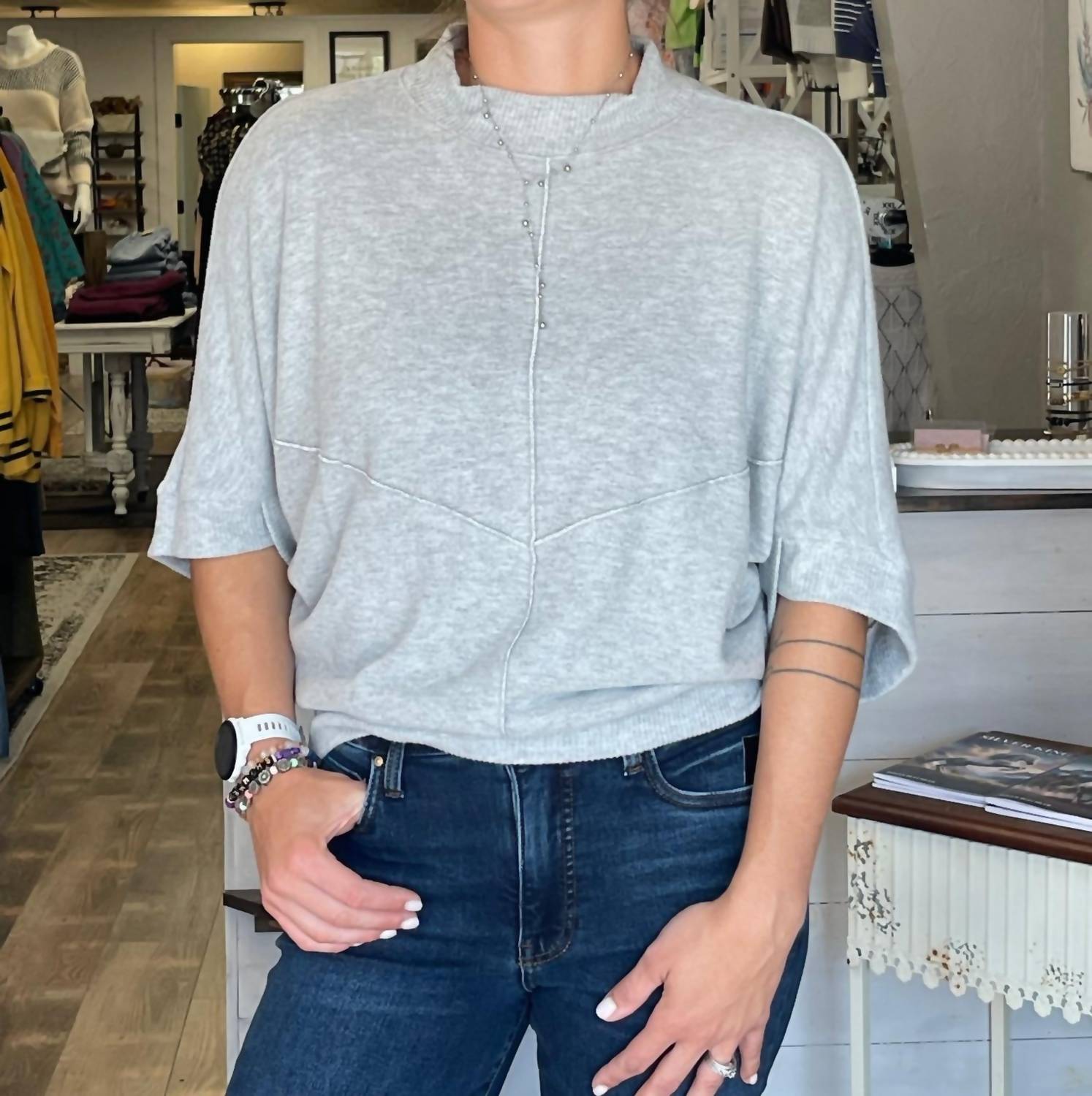 Democracy - Three Quarter Dolman Knit Top