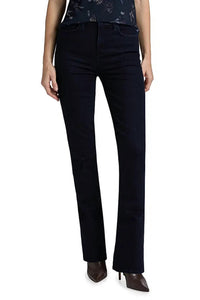 L'Agence Selma High Rise Flare Jeans in black ink - women's jeans - detail view