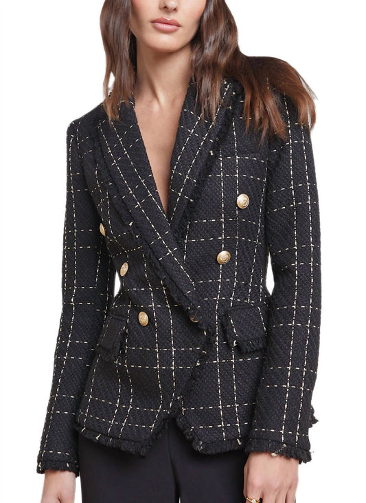 L'Agence - Kenzie Fringe Tweed Blazer