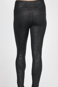 M.RENA Women's Leatherette Distressed Legging in black - women's pants - alternate view