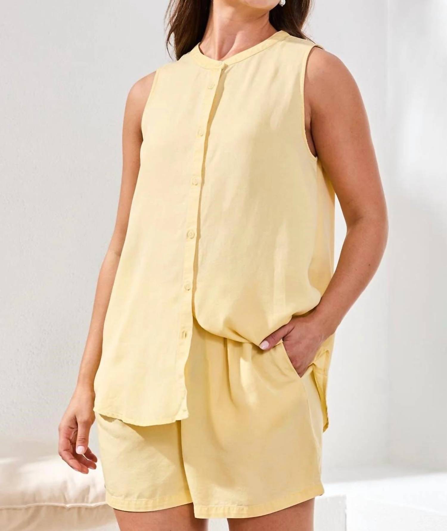 Tribal - Flowy Tencel Special Wash Sleeveless Blouse