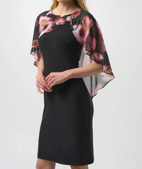 Joseph Ribkoff - Chiffon Cape Overlay Dress