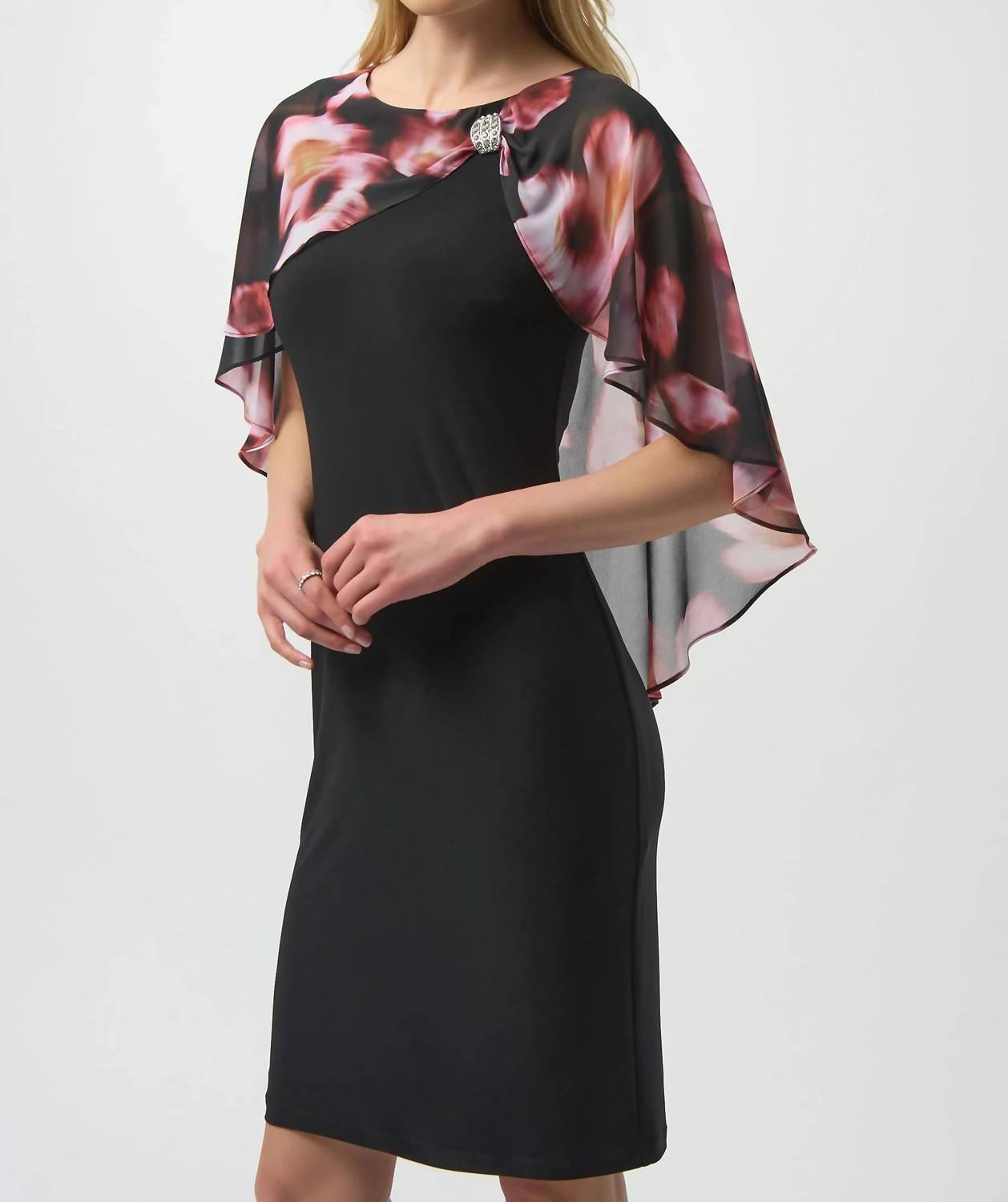 Joseph Ribkoff - Chiffon Cape Overlay Dress