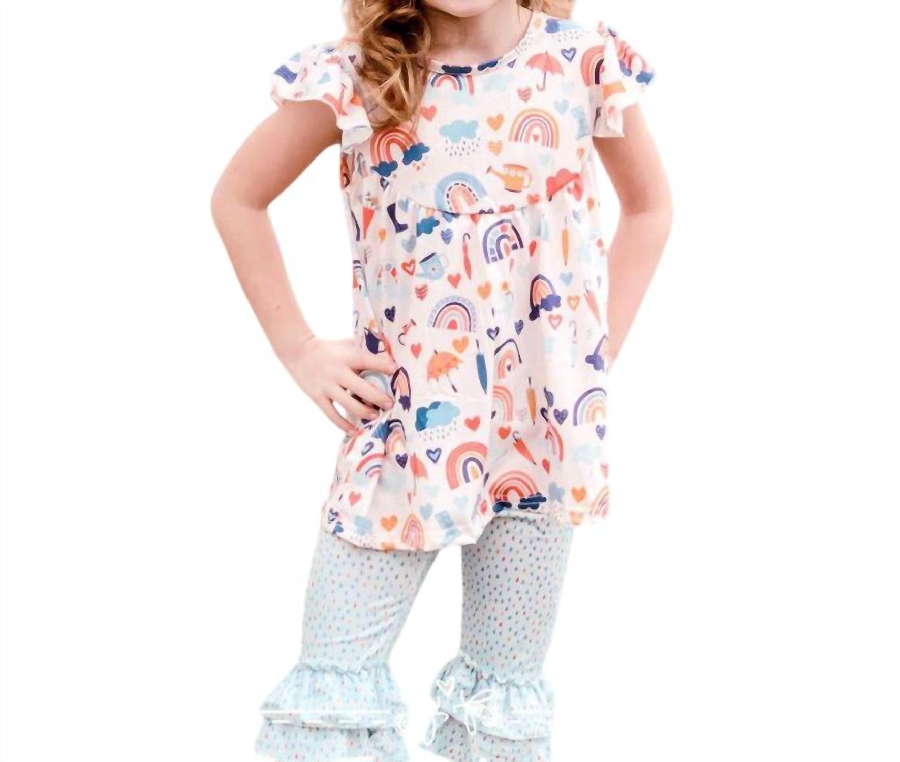 Pete + Lucy - Girls April Showers Pant Set