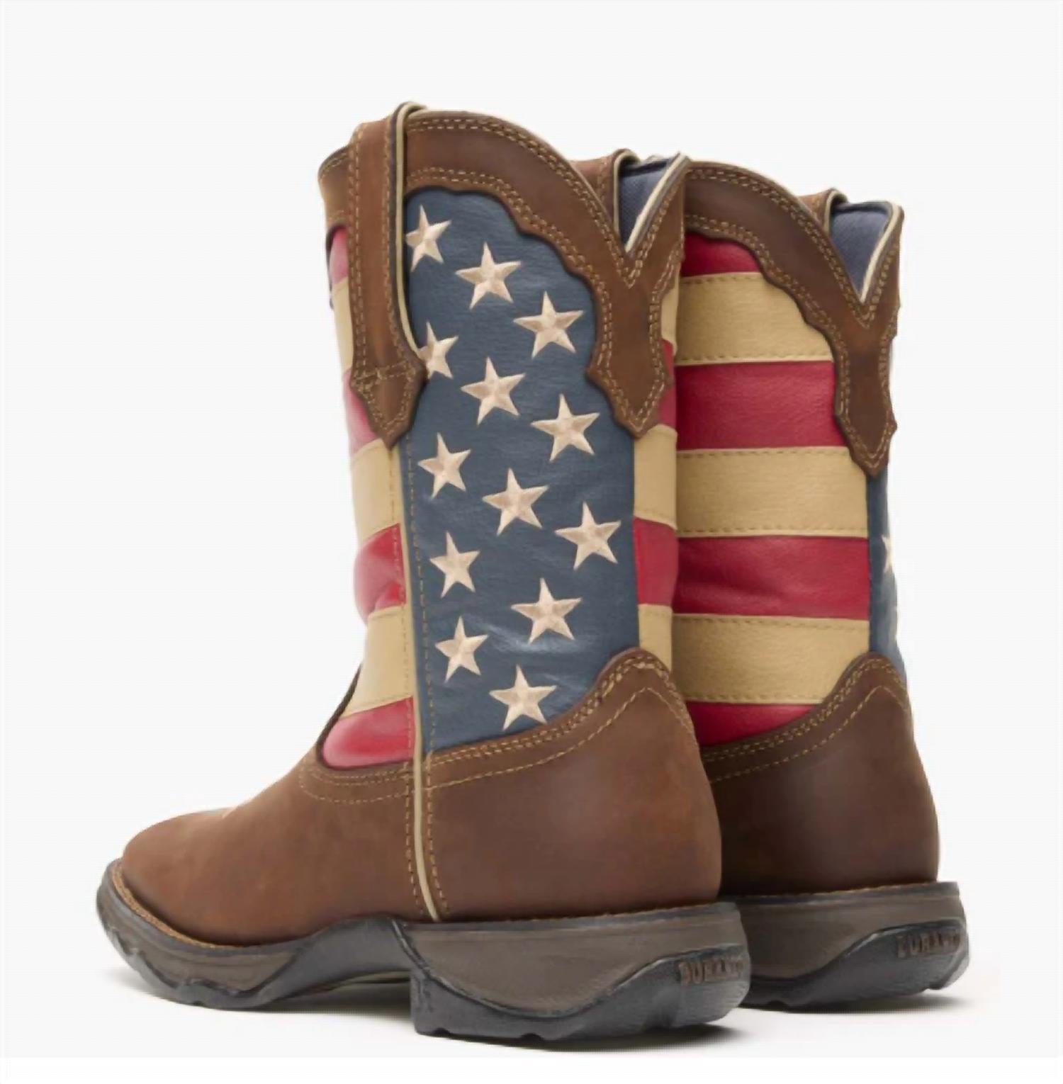 Durango Boots Women's Rebel Patriotic Boot in brown us flag - women's shoe - alternate view