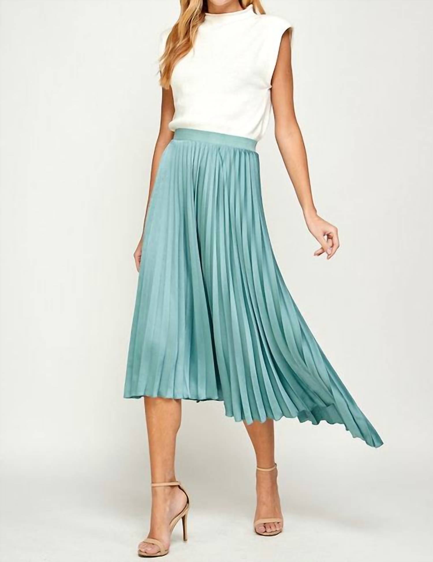 ELLISON Breakfast At Tiffany's Skirt in blue - women's skirt - detail view