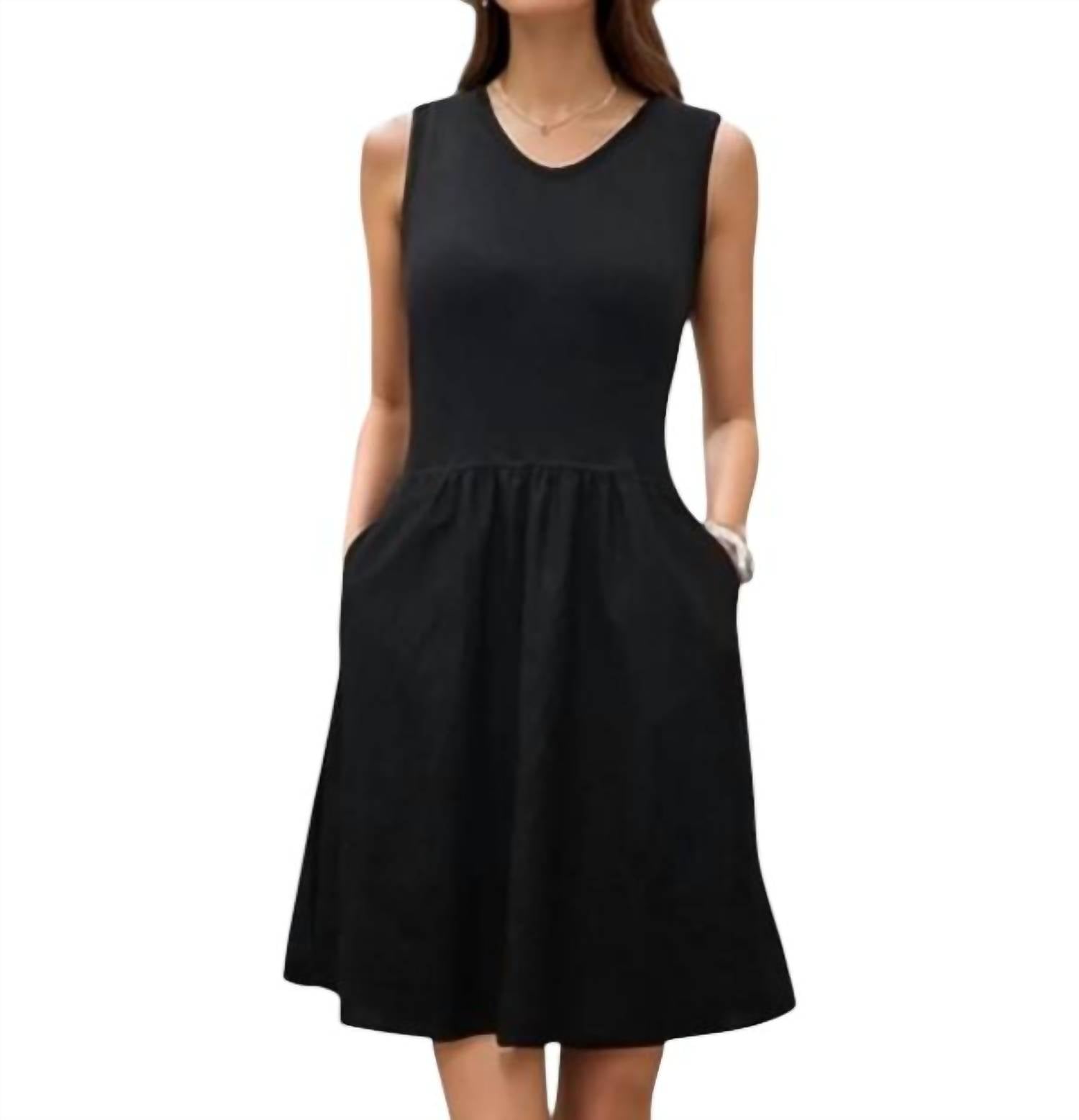 VaVa Mimi V Neck Tank Dress in black - women's dress