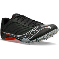 SAUCONY Men's Spitfire 5 Spike Shoes in black infrared - men's shoe - detail view