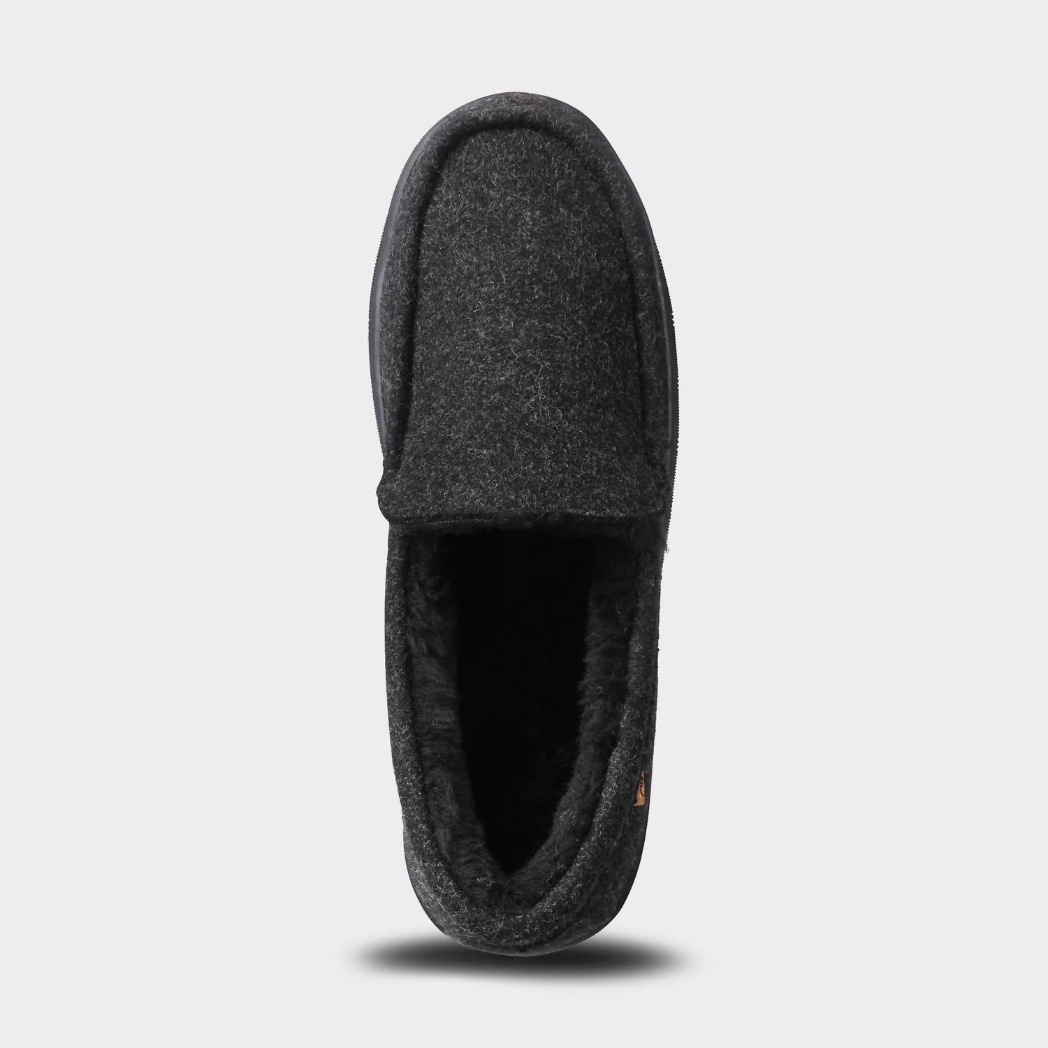 Lamo Men's Classic Harrison Wool Slip-on Moccasin in black - men's loafer - view 8
