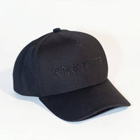 knotWTR Women's Pearl Snapback Hat in black - women's hat - detail view
