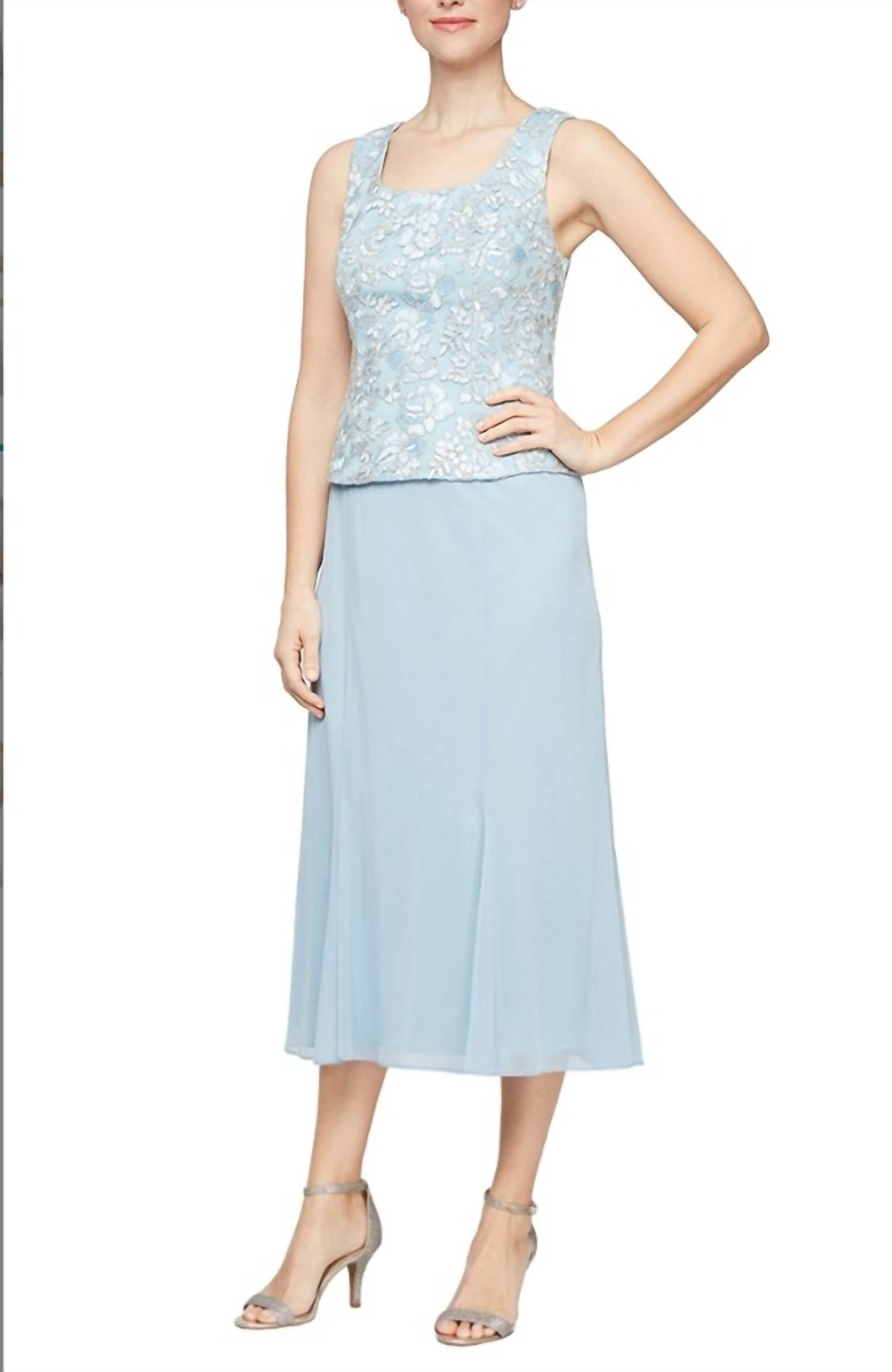 Alex Evenings - Mock Jacket Dress With Corded Detail And Godet Skirt