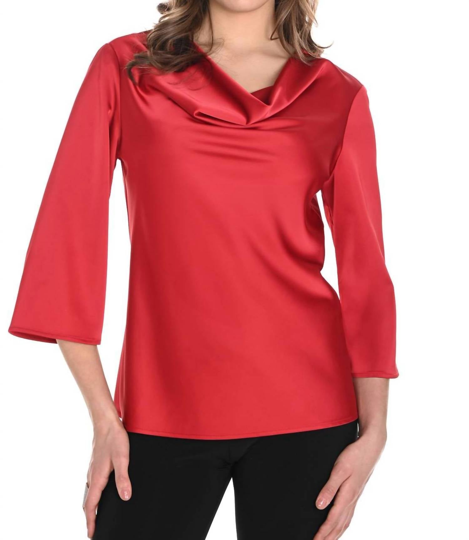 Frank Lyman - Holiday Drape Neck Blouse Top