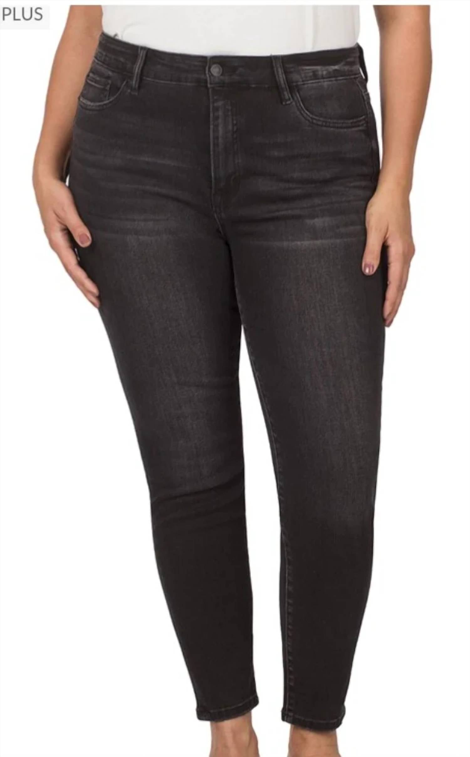 Zenana - High Rise Ankle Skinny Jeans - Plus
